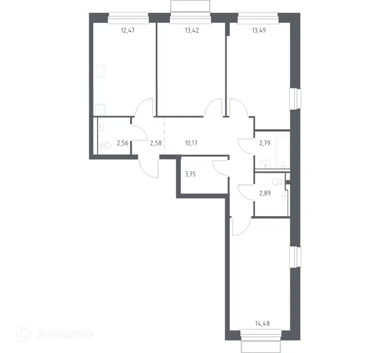 3-комнатная квартира 78.6 м² Новое Внуково