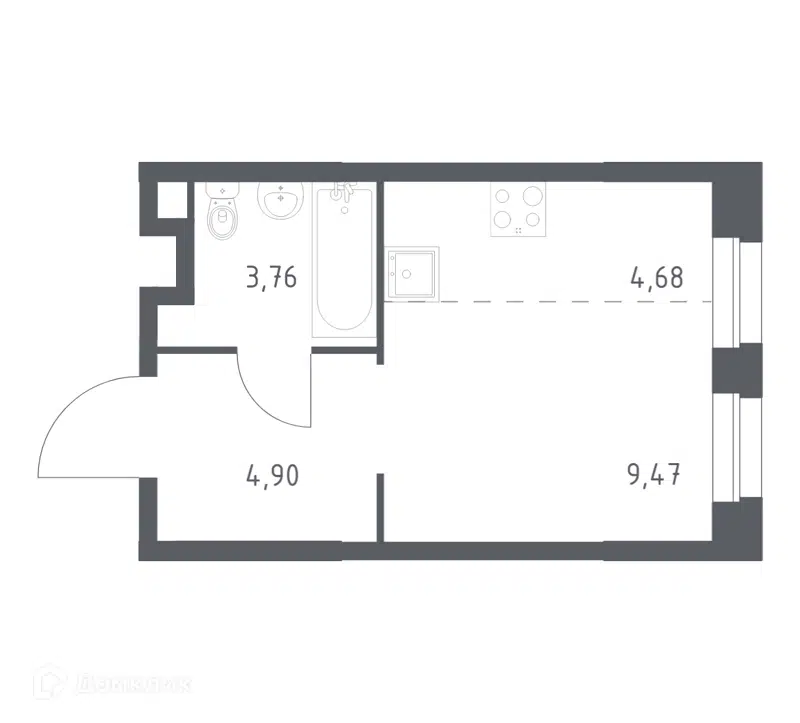 Студия 22.81 м² Эко Бунино