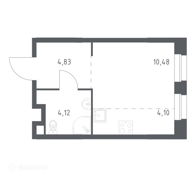 Студия 23.53 м² Эко Бунино