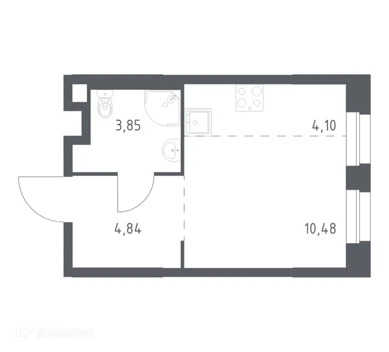 Студия 23.27 м² Эко Бунино