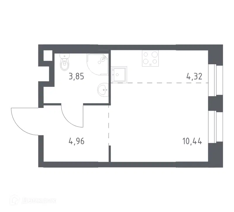 Студия 23.57 м² Эко Бунино