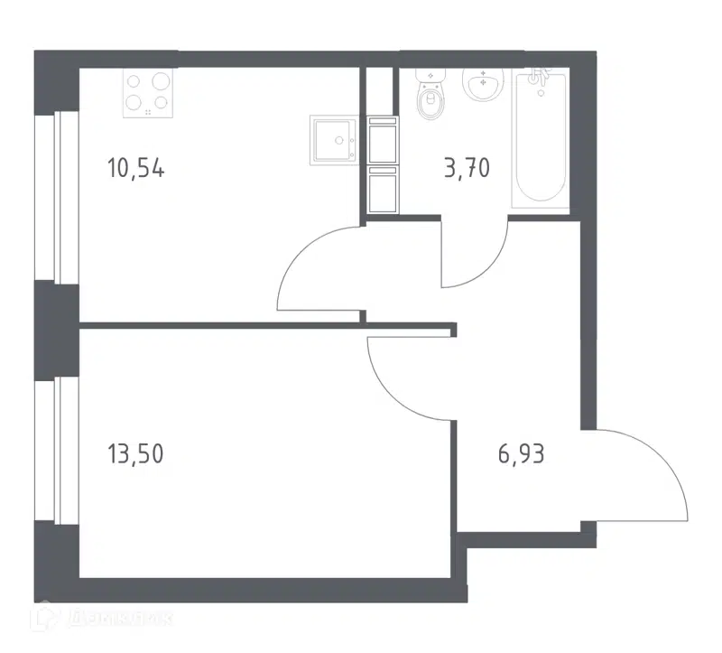 1-комнатная квартира 34.67 м² Эко Бунино
