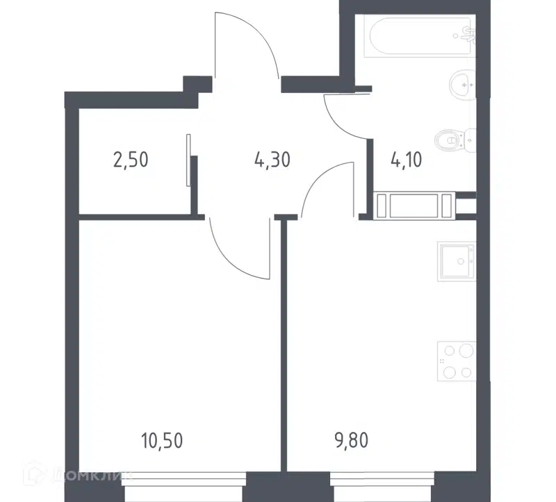 1-комнатная квартира 31.2 м² Эко Бунино
