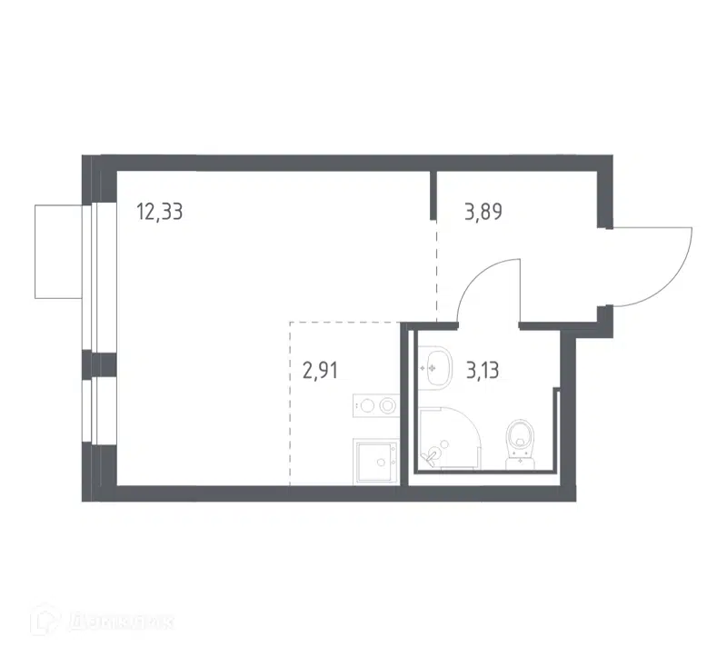 Студия 22.26 м² Молжаниново