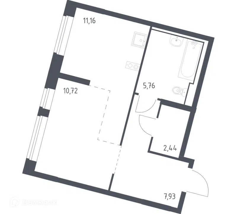 Студия 38.01 м² Молжаниново
