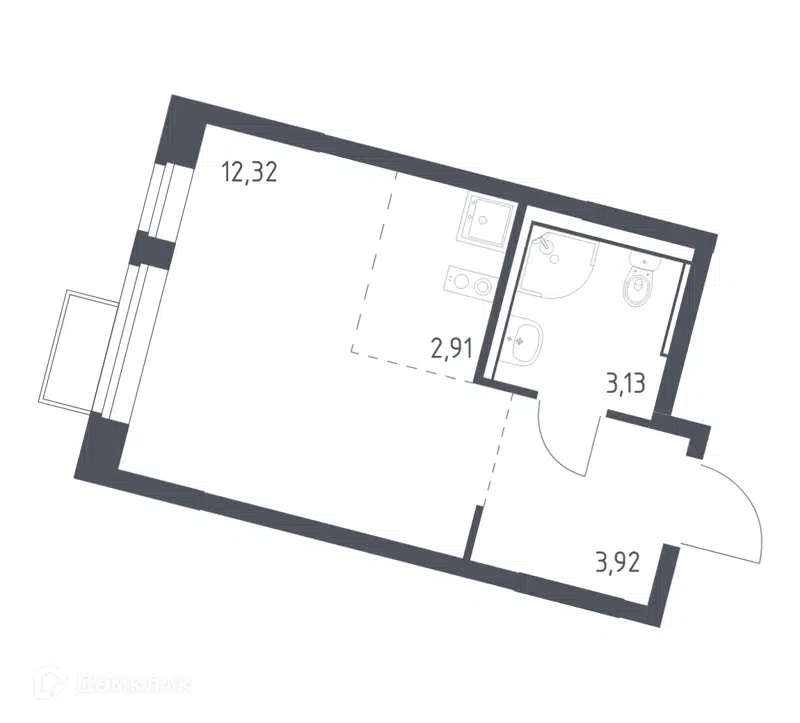 Студия 22.28 м² Молжаниново