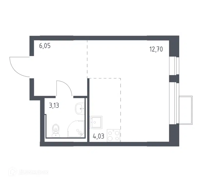 Студия 25.91 м² Молжаниново