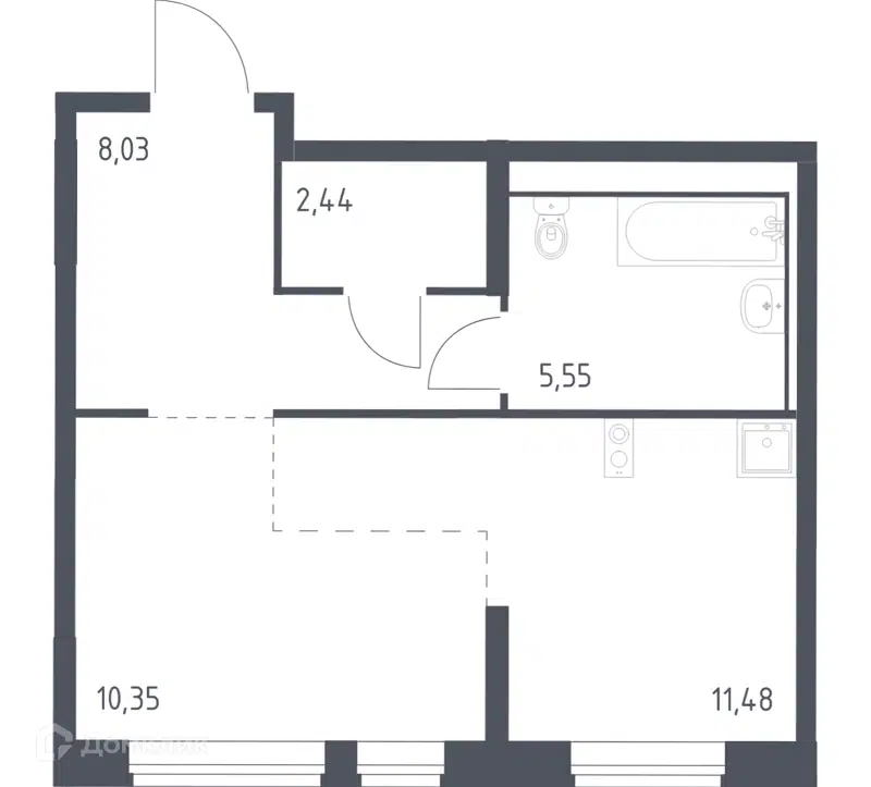Студия 37.85 м² Молжаниново