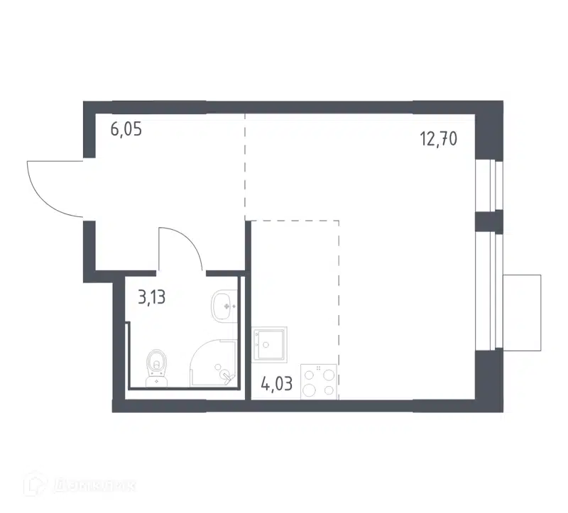 Студия 25.91 м² Молжаниново
