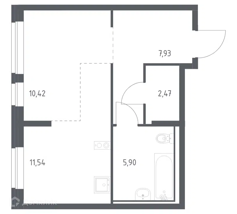 Студия 38.26 м² Молжаниново