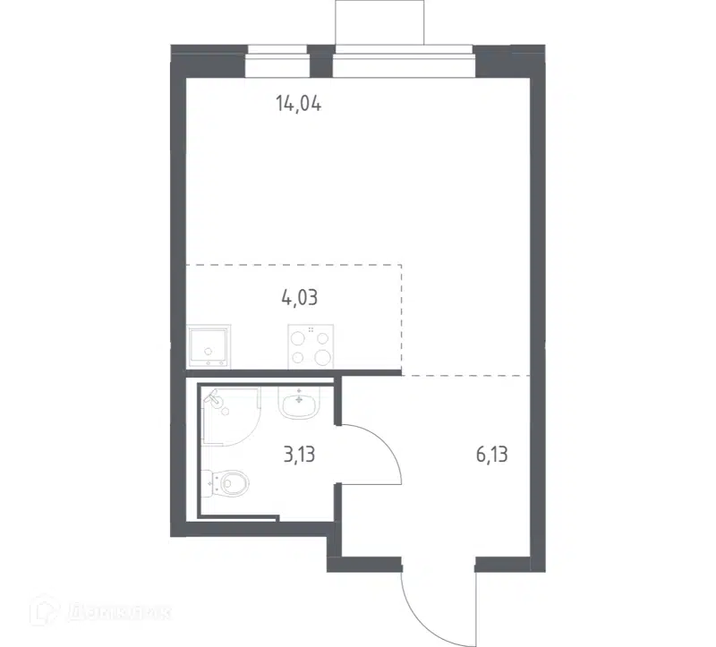 Студия 27.33 м² Молжаниново