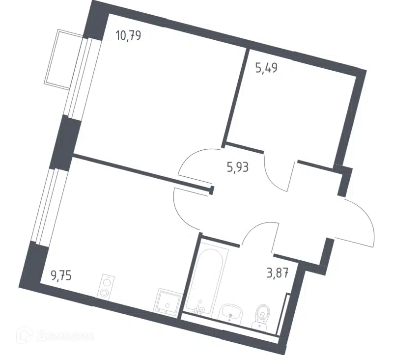 1-комнатная квартира 35.83 м² Молжаниново