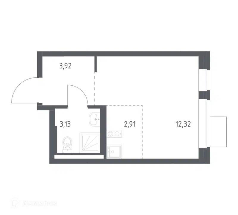Студия 22.28 м² Подольские Кварталы