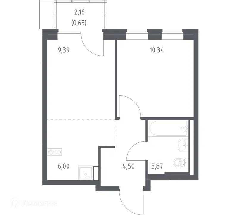1-комнатная квартира 34.75 м² Подольские Кварталы