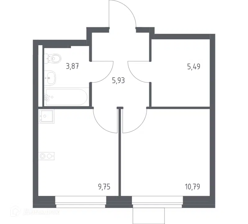 1-комнатная квартира 35.83 м² Подольские Кварталы