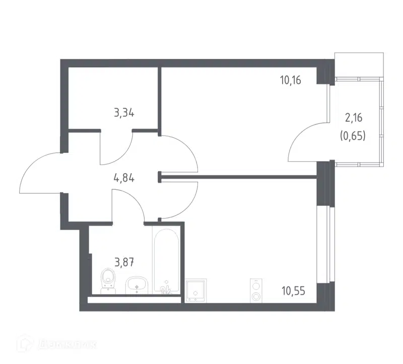 1-комнатная квартира 33.41 м² Подольские Кварталы
