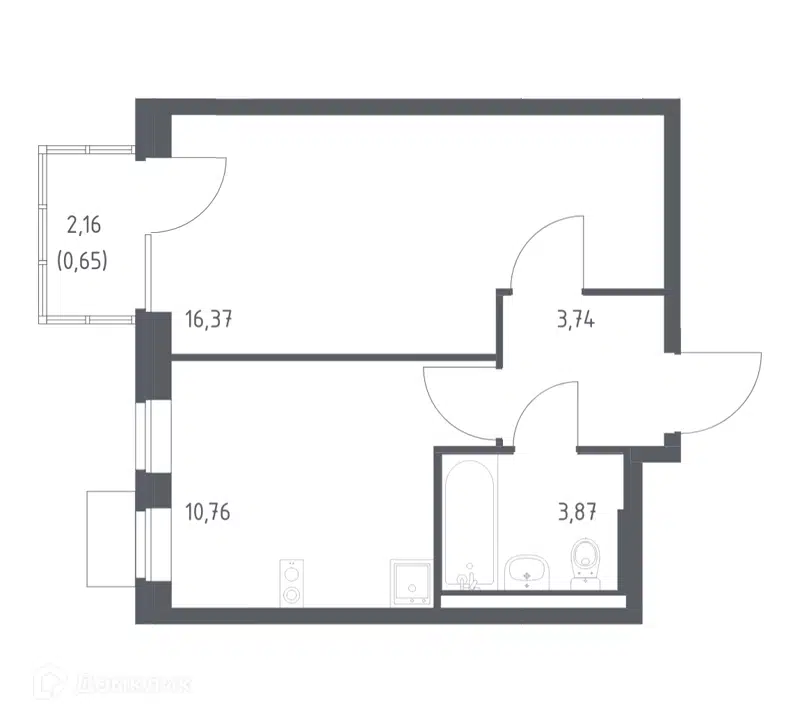 1-комнатная квартира 35.39 м² Подольские Кварталы