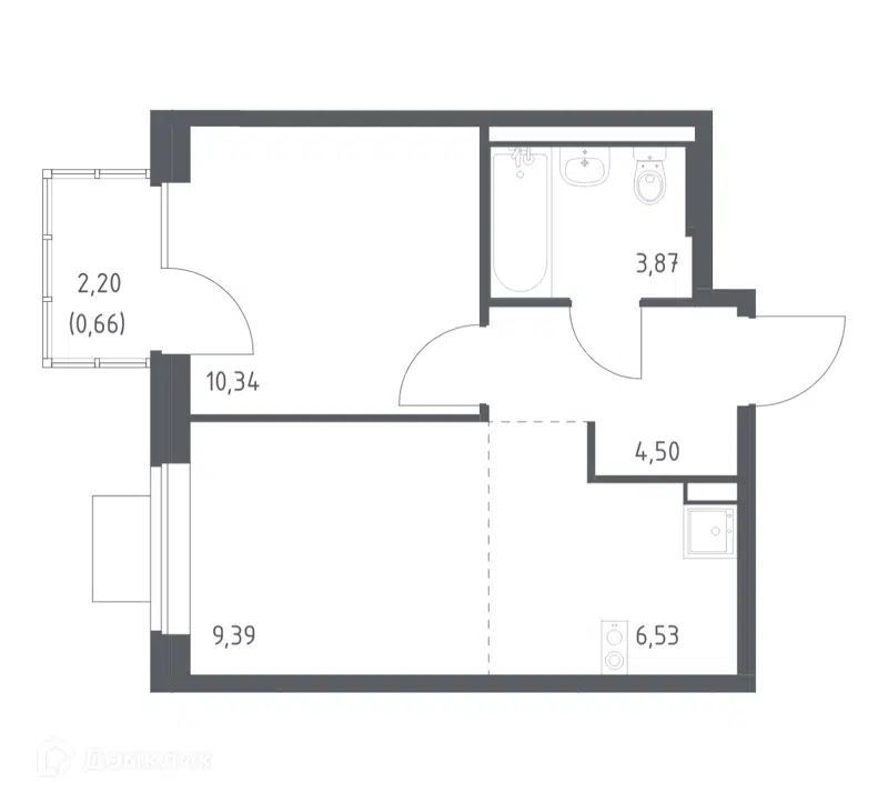 1-комнатная квартира 35.29 м² Подольские Кварталы