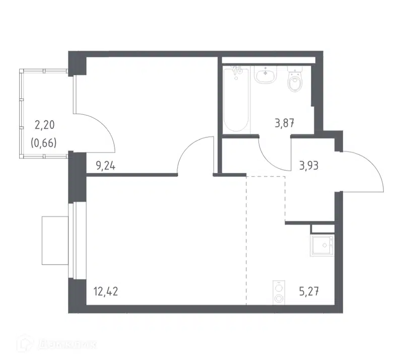 1-комнатная квартира 35.39 м² Подольские Кварталы