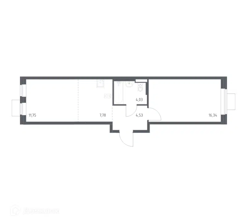 1-комнатная квартира 44.43 м² Подольские Кварталы