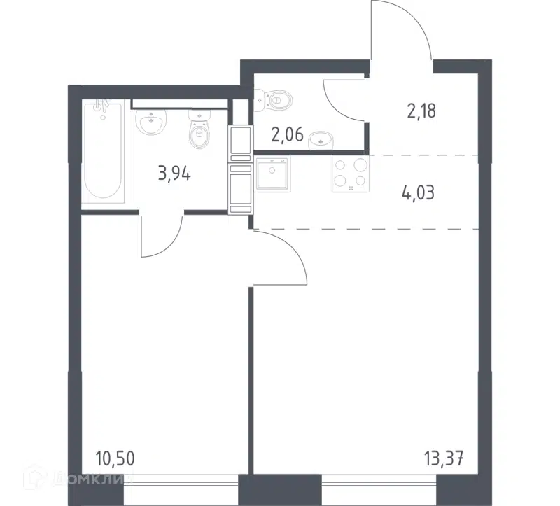 1-комнатная квартира 36.08 м² Цветочные Поляны