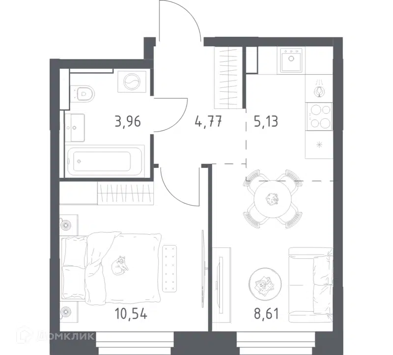 1-комнатная квартира 33.01 м² Квартал Строгино