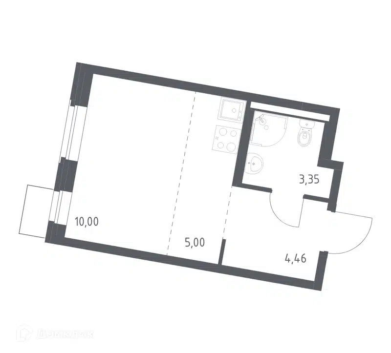 Студия 22.81 м² Квартал Западный