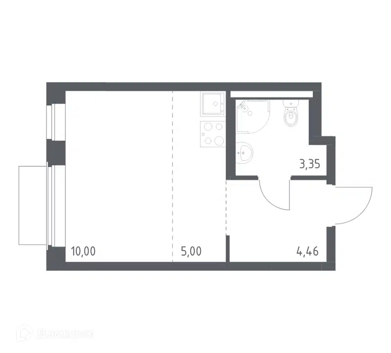 Студия 22.81 м² Квартал Западный