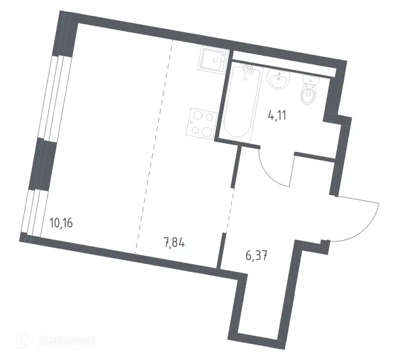 Студия 28.48 м² Квартал Западный