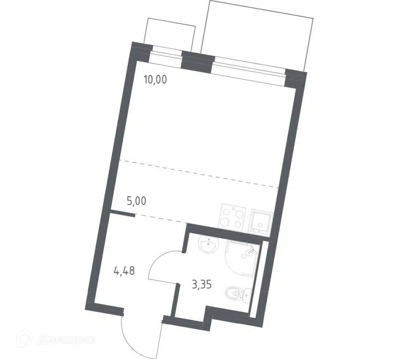 Студия 22.83 м² Квартал Западный