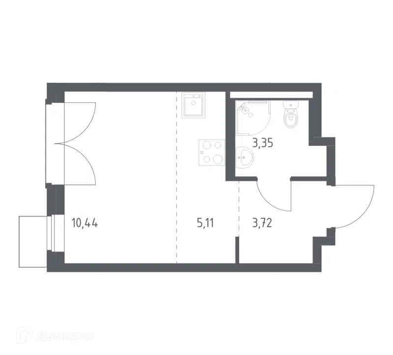 Студия 22.62 м² Квартал Западный
