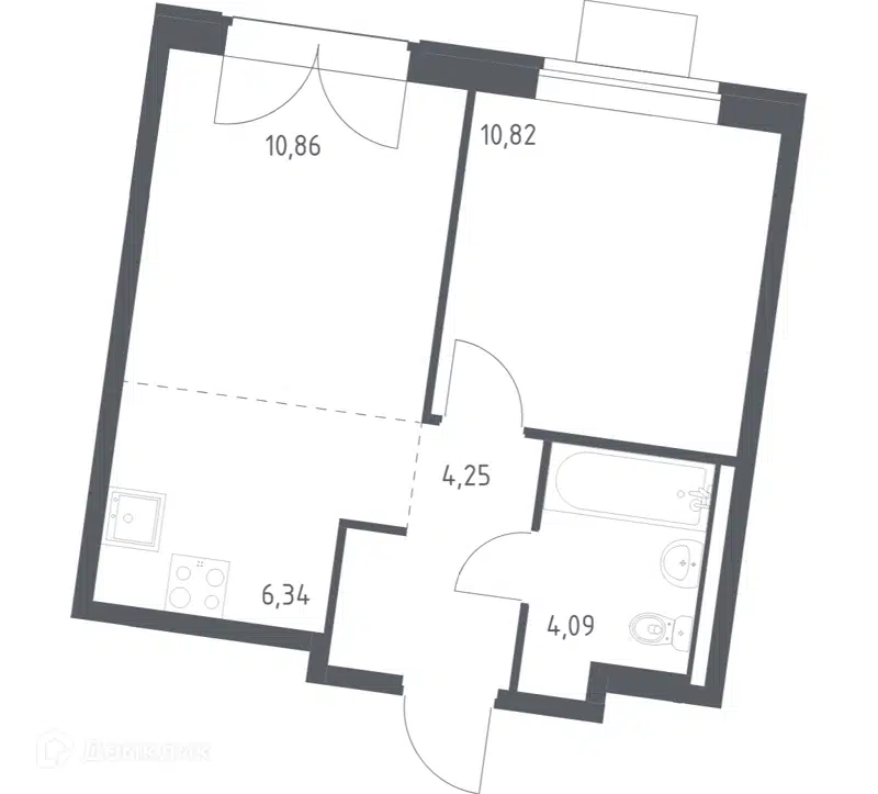 1-комнатная квартира 36.36 м² Квартал Западный