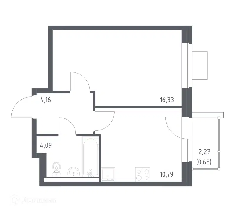 1-комнатная квартира 36.05 м² Квартал Западный