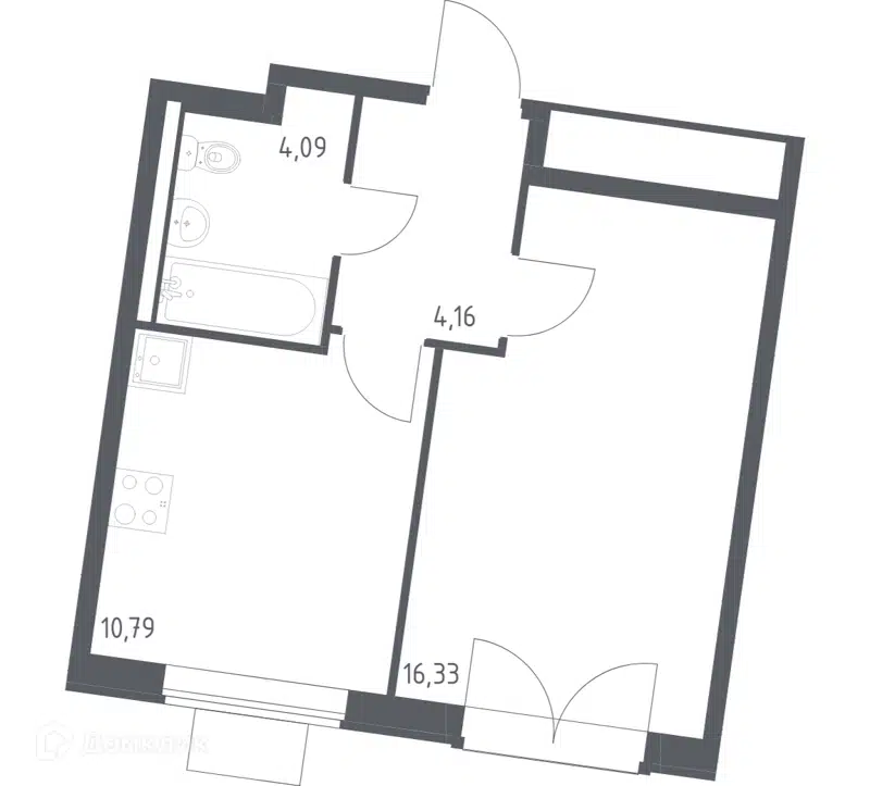 1-комнатная квартира 35.37 м² Квартал Западный