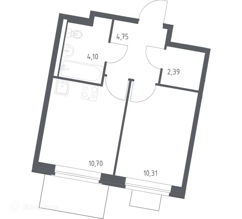 1-комнатная квартира 32.25 м² Квартал Западный