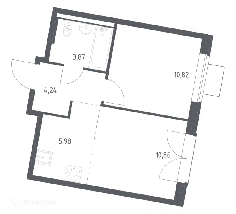 1-комнатная квартира 35.77 м² Квартал Западный