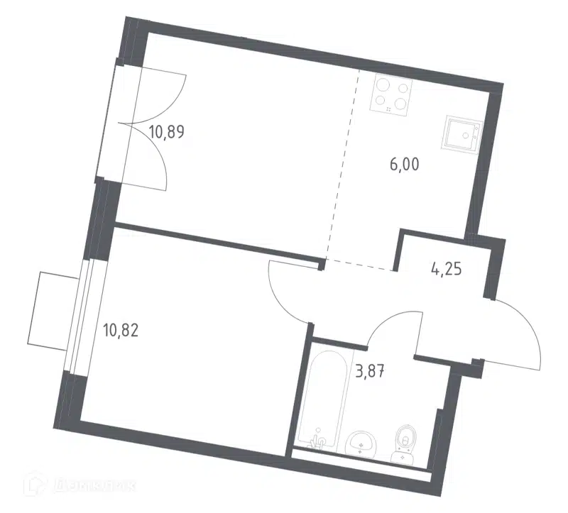 1-комнатная квартира 35.83 м² Квартал Западный