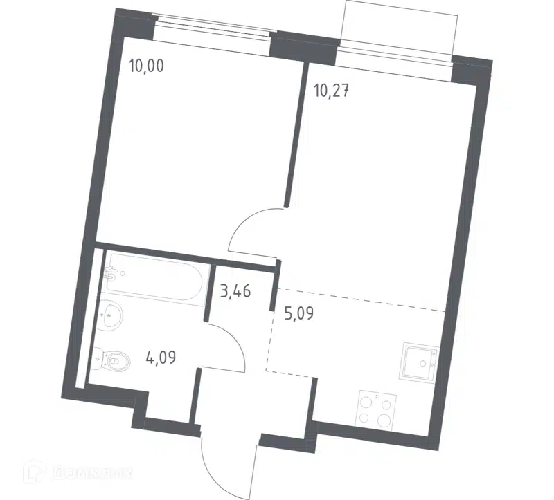 1-комнатная квартира 32.91 м² Квартал Западный