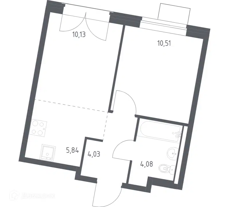 1-комнатная квартира 34.59 м² Квартал Западный