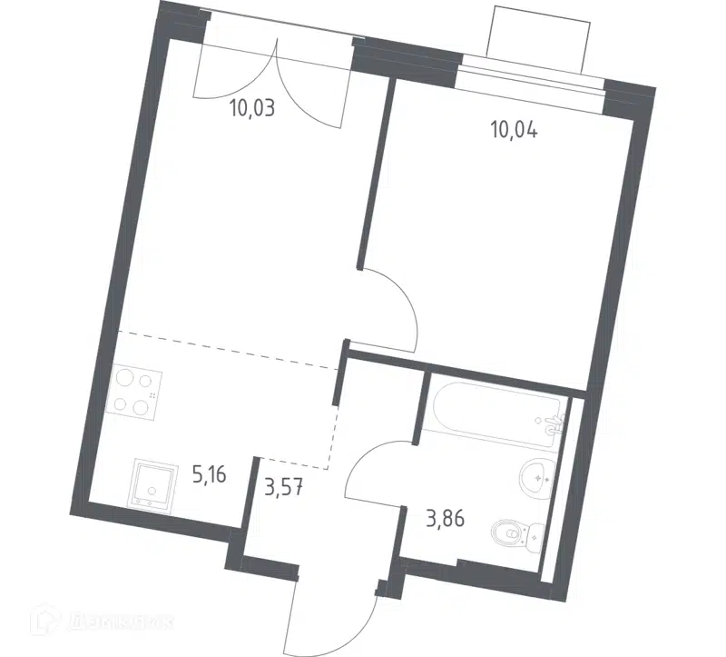 1-комнатная квартира 32.66 м² Квартал Западный