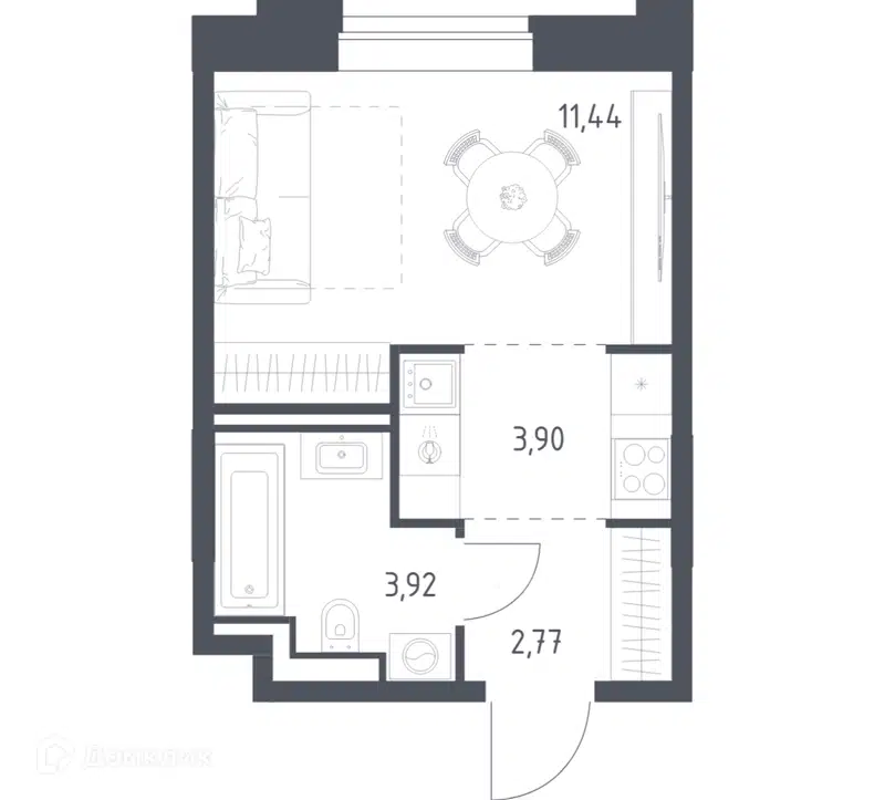Студия 22.03 м² Верейская 41