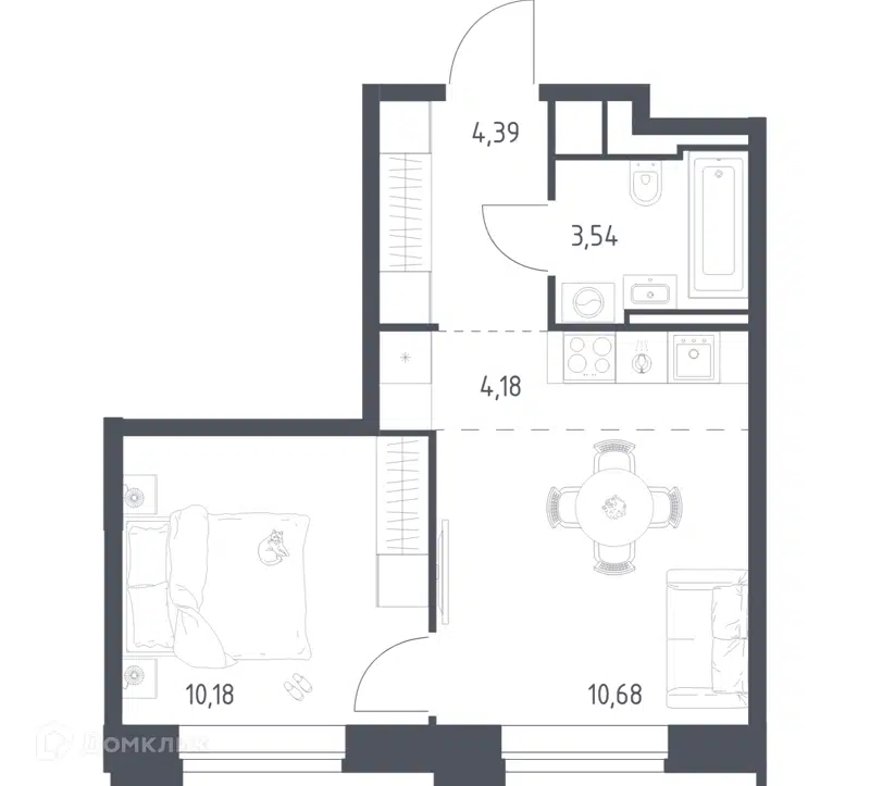 1-комнатная квартира 32.97 м² Верейская 41