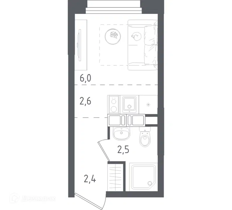 Студия 13.5 м² Ольховый Квартал