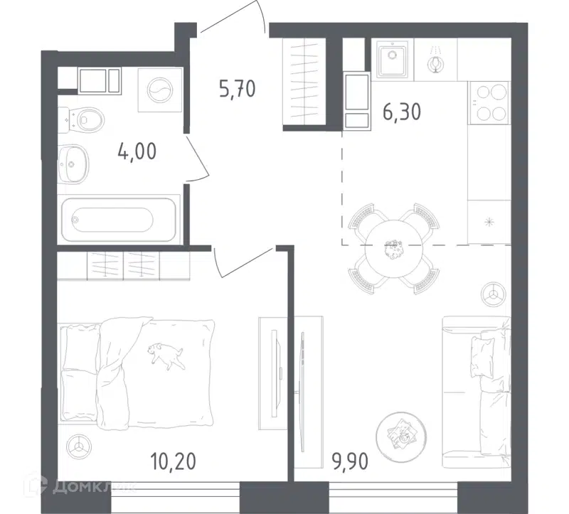 1-комнатная квартира 36.1 м² Ольховый Квартал