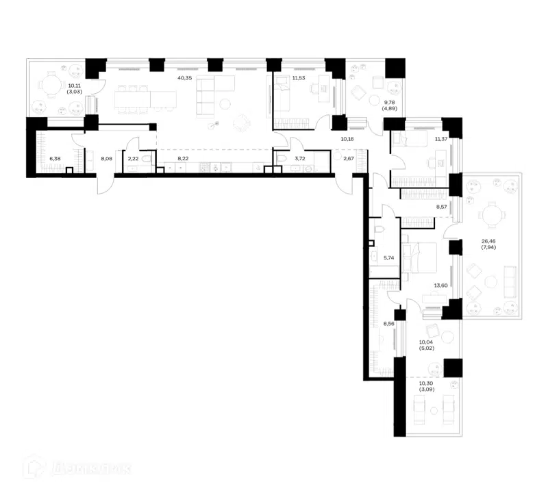 3-комнатная квартира 165.14 м² Нова