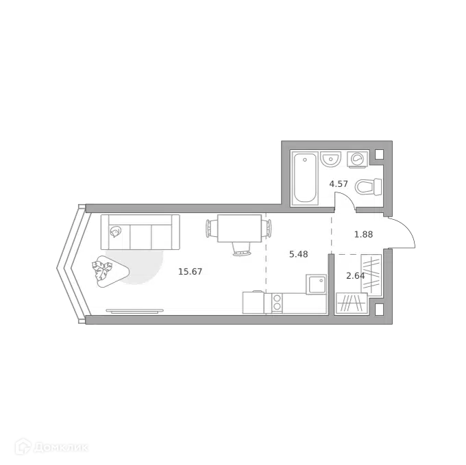 Студия 30.24 м² Мнёвники от Гранель