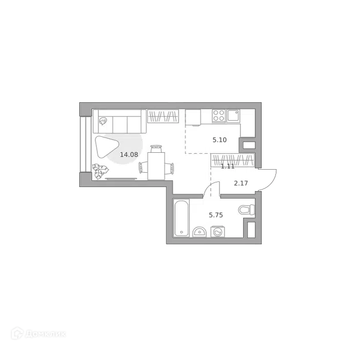 Студия 28.21 м² Мнёвники от Гранель