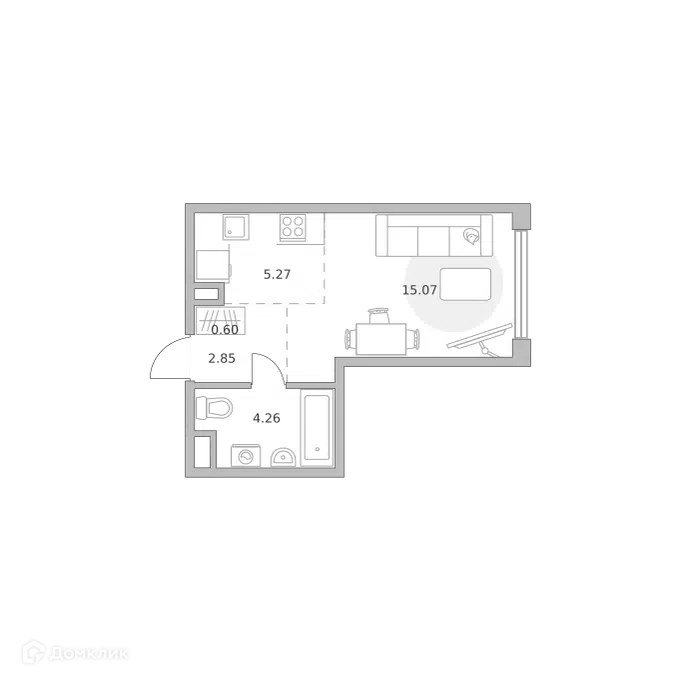 Студия 28.05 м² Мнёвники от Гранель