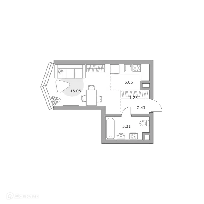 Студия 29.06 м² Мнёвники от Гранель