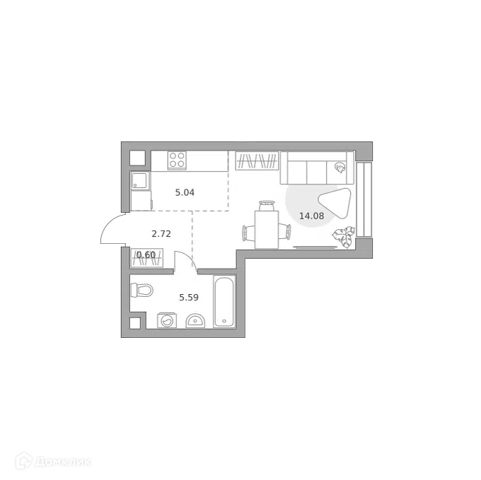 Студия 28.03 м² Мнёвники от Гранель